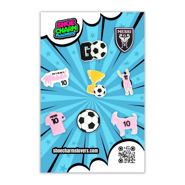 Messi Pink Soccer Shoe Charms Bundle Compatible with Crocs– Inter Miami Edition - Image 4