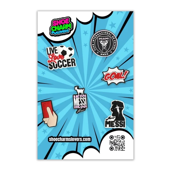 Messi Pink Soccer Shoe Charms Bundle Compatible with Crocs– Inter Miami Edition - Image 3