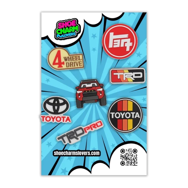 Toyota 4Runner Charms: Toyota 4Runner and off-road-themed charms, perfect for SUV enthusiasts and adventure seekers.