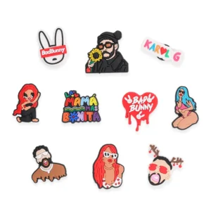 Bad Bunny Karol G shoe charms set for Crocs