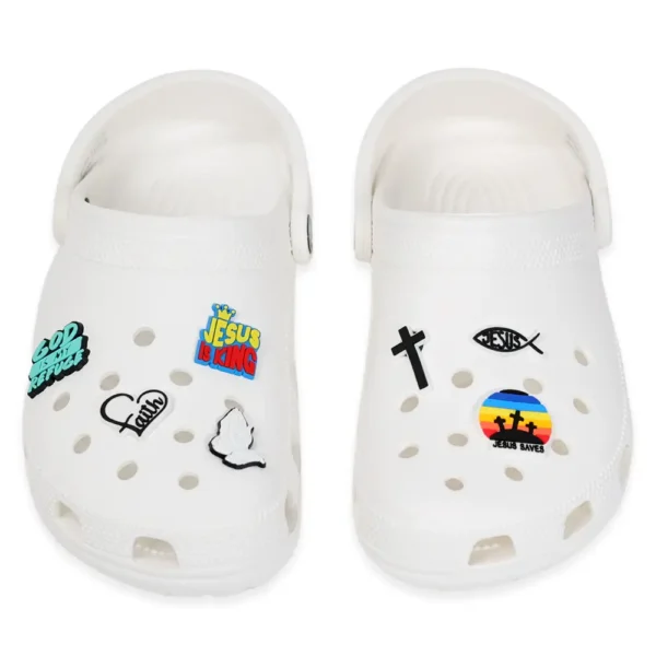 christian shoe charms on crocs