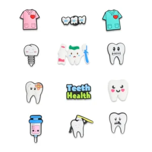 Dentist shoe charms for Crocs – 12-piece dental bundle