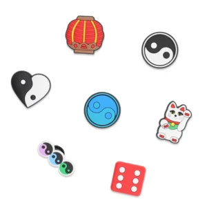 Feng Shui shoe charms on Crocs – full blister view