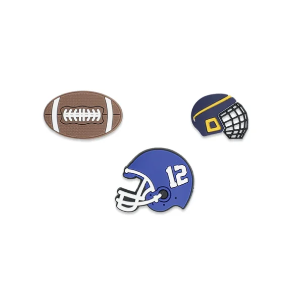 Football Shoe Charms for Crocs – includes football, helmet, and player charms