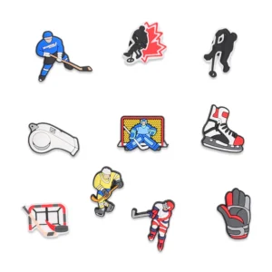 Set of 10 hockey shoe charms – ice hockey-themed charms for Crocs