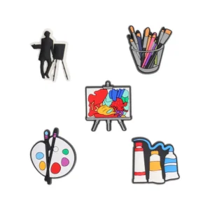 Paint Shoe Charms – Art-themed charm set with palette, brush, and paint for Crocs
