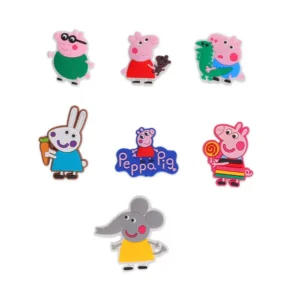 Set of Peppa Pig shoe charms – featuring characters from the beloved children’s show