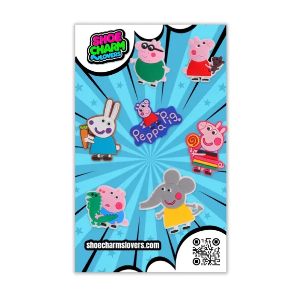 Blister pack of character charms – Peppa and friends for girls’ Crocs
