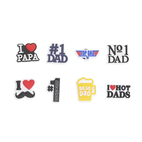 Dad Shoe Charms Bundle – Set of 8 charms with dad-themed designs for Crocs