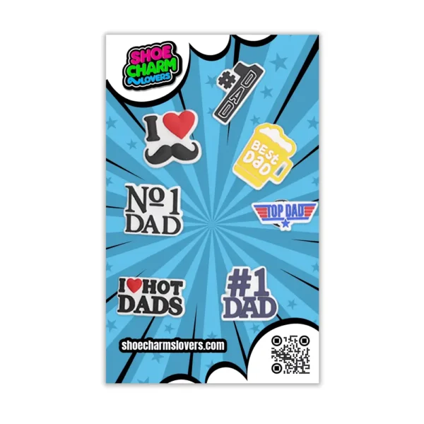 Dad Shoe Charms Bundle in blister pack – Father’s Day Crocs accessories gift set