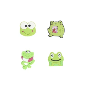 Frog Shoe Charms Bundle – 4 pastel-colored, kawaii frog charms for Crocs