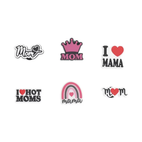 Mom Shoe Charms Bundle – 6 themed charms celebrating moms, designed for Crocs