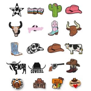 Western Cowboy Rodeo Charms – Country Style Shoe Charms for Clogs and Sandals – Gift for Cowgirls, Cowboys and Rodeo Fans