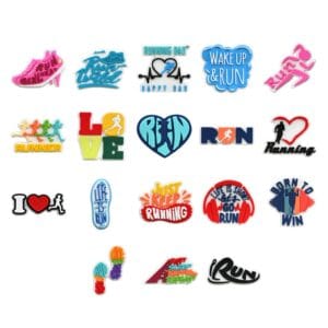 Running Motivation Shoe Charms – PVC Run & Fitness Quote Charms for Clogs, Sneakers, Bags and Bracelets