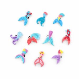 Mermaid Tail Shoe Charms – Colorful PVC Mermaid Charms for Clogs, Sneakers, Bags & Bracelets
