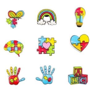 Autism Awareness Shoe Charms Colorful Puzzle Heart Accessories for Clogs Sandals Sneakers Bags