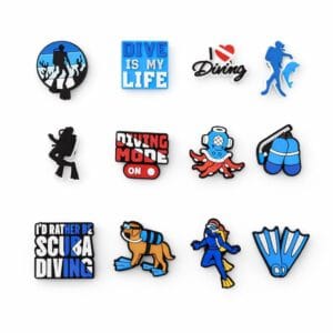 Scuba Diving Shoe Charms – PVC Diver & Ocean Adventure Charms for Clogs, Sneakers, Bags and Bracelets