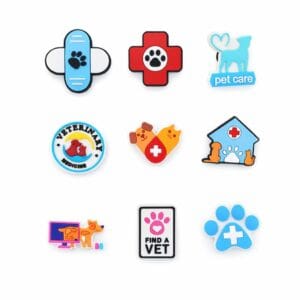 Veterinary Shoe Charms – PVC Pet Care & Animal Medicine Charms for Clogs, Sneakers, Bags and Bracelets