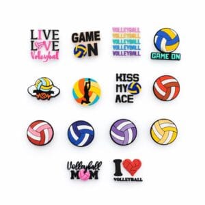 Volleyball Shoe Charms – PVC Volleyball & Game Day Charms for Clogs, Sneakers, Bags and Bracelets