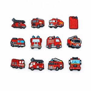 Fire Truck Shoe Charms – PVC Firefighter Vehicle Charms for Clogs, Sneakers, Bags & Bracelets