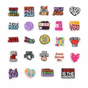 Faith Message Shoe Charms – PVC God & Jesus Quote Charms for Clogs, Sneakers, Bags and Bracelets