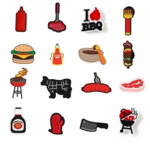 BBQ Shoe Charms Grill Food Accessories for Clogs Sandals Sneakers Bags