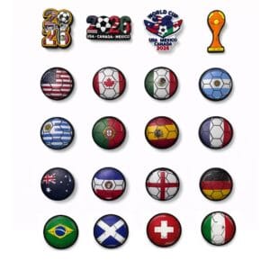 World Cup Soccer Ball Country Flag Shoe Charms Football Fan Accessories for Clogs