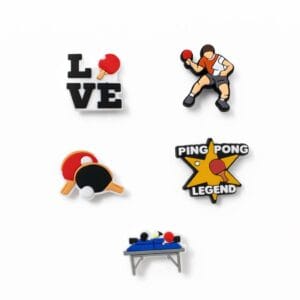 Ping Pong Shoe Charms Table Tennis Accessories for Clogs Sandals Sneakers Bags