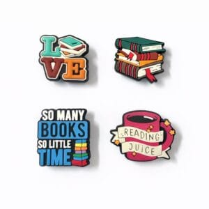Book Lover Shoe Charms Reading Accessories for Clogs Sandals Sneakers Bags
