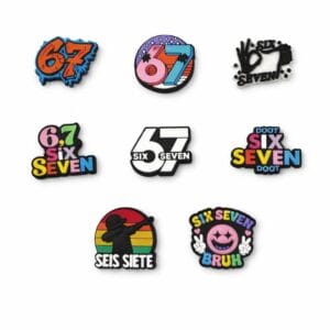 Six Seven 67 Shoe Charms Trendy Number Accessories for Clogs Sandals Sneakers Bags